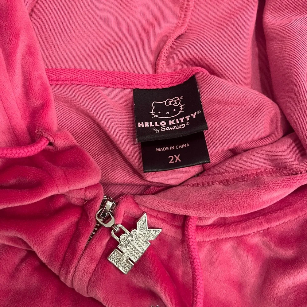 Pink Hello Kitty Hoodie with Bedazzled Embroidery - Picture 3 of 3